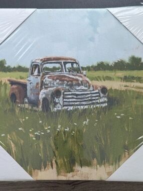 Sullivans Vintage Truck Canvas Wall Art Green & Blue